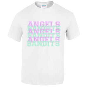 MULTI "ANGELS n BANDITS" XL TEE - WHITE